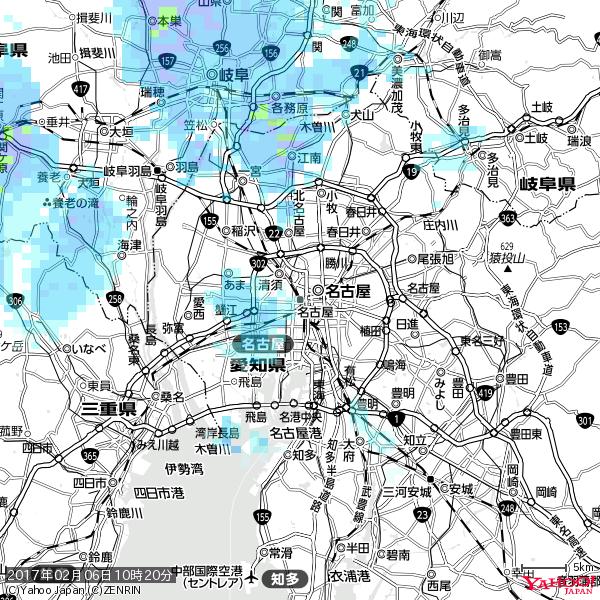 名古屋の天気(雨) 降水強度: 0.85(mm/h) 2017年02月06日 10時20分の雨雲 #雨雲bot #bot 名古屋の天気(雨) 降水強度: 0.85(mm/h) 2017年02月06日 10時20分の雨雲 #雨雲bot #bot