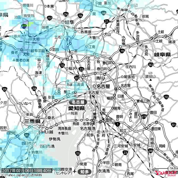 名古屋の天気(雨) 降水強度: 0.75(mm/h) 2017年02月06日 18時40分の雨雲 #雨雲bot #bot 名古屋の天気(雨) 降水強度: 0.75(mm/h) 2017年02月06日 18時40分の雨雲 #雨雲bot #bot