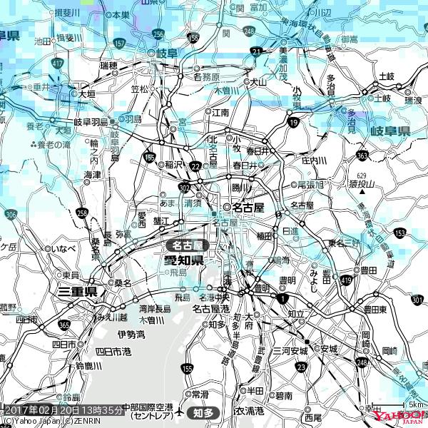 名古屋の天気(雨) 降水強度: 1.15(mm/h) 2017年02月20日 13時35分の雨雲 #雨雲bot #bot 名古屋の天気(雨) 降水強度: 1.15(mm/h) 2017年02月20日 13時35分の雨雲 #雨雲bot #bot