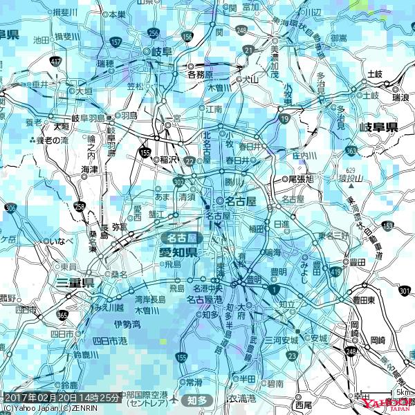 名古屋の天気(雨) 降水強度: 4.13(mm/h) 2017年02月20日 14時25分の雨雲 #雨雲bot #bot 名古屋の天気(雨) 降水強度: 4.13(mm/h) 2017年02月20日 14時25分の雨雲 #雨雲bot #bot
