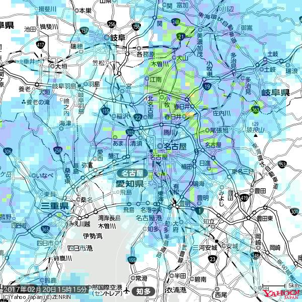 名古屋の天気(雨) 降水強度: 7.25(mm/h) 2017年02月20日 15時15分の雨雲 #雨雲bot #bot 名古屋の天気(雨) 降水強度: 7.25(mm/h) 2017年02月20日 15時15分の雨雲 #雨雲bot #bot