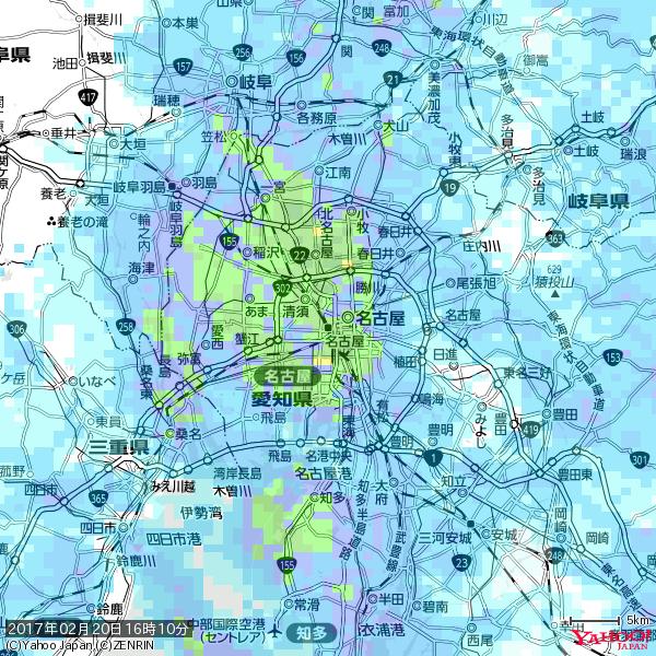 名古屋の天気(雨): やや強い雨 降水強度: 18.50(mm/h) 2017年02月20日 16時10分の雨雲 #雨雲bot #bot 名古屋の天気(雨): やや強い雨 降水強度: 18.50(mm/h) 2017年02月20日 16時10分の雨雲 #雨雲bot #bot