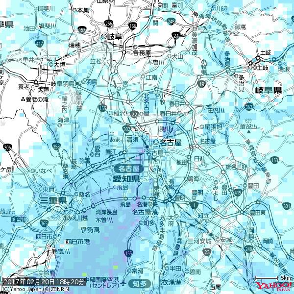 名古屋の天気(雨) 降水強度: 4.13(mm/h) 2017年02月20日 18時20分の雨雲 #雨雲bot #bot 名古屋の天気(雨) 降水強度: 4.13(mm/h) 2017年02月20日 18時20分の雨雲 #雨雲bot #bot