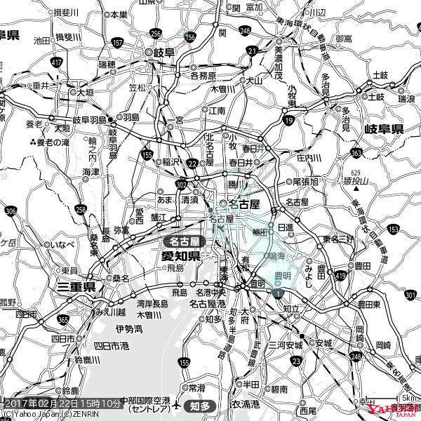 名古屋の天気(雨) 降水強度: 0.45(mm/h) 2017年02月22日 15時10分の雨雲 #雨雲bot #bot 名古屋の天気(雨) 降水強度: 0.45(mm/h) 2017年02月22日 15時10分の雨雲 #雨雲bot #bot