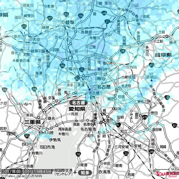 名古屋の天気(雨) 降水強度: 6.75(mm/h) 2017年03月01日 19時45分の雨雲 #雨雲bot #bot 名古屋の天気(雨) 降水強度: 6.75(mm/h) 2017年03月01日 19時45分の雨雲 #雨雲bot #bot