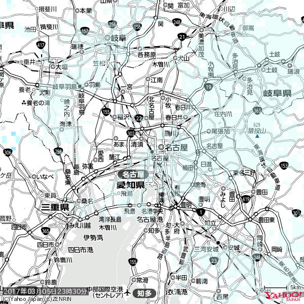 名古屋の天気(雨) 降水強度: 0.55(mm/h) 2017年03月05日 23時30分の雨雲 #雨雲bot #bot 名古屋の天気(雨) 降水強度: 0.55(mm/h) 2017年03月05日 23時30分の雨雲 #雨雲bot #bot