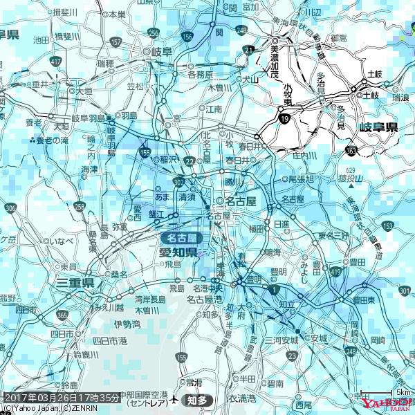 名古屋の天気(雨) 降水強度: 2.88(mm/h) 2017年03月26日 17時35分の雨雲 #雨雲bot #bot 名古屋の天気(雨) 降水強度: 2.88(mm/h) 2017年03月26日 17時35分の雨雲 #雨雲bot #bot
