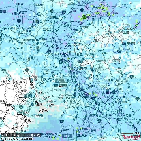 名古屋の天気(雨) 降水強度: 5.75(mm/h) 2017年03月26日 21時20分の雨雲 #雨雲bot #bot 名古屋の天気(雨) 降水強度: 5.75(mm/h) 2017年03月26日 21時20分の雨雲 #雨雲bot #bot