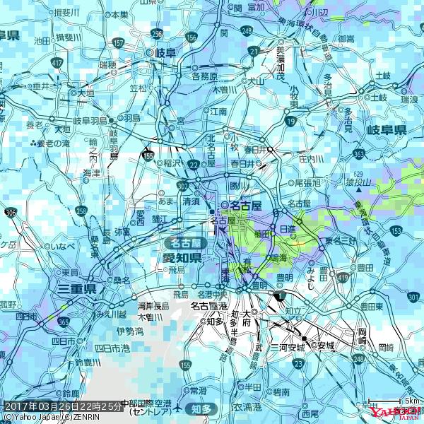 名古屋の天気(雨) 降水強度: 7.25(mm/h) 2017年03月26日 22時25分の雨雲 #雨雲bot #bot 名古屋の天気(雨) 降水強度: 7.25(mm/h) 2017年03月26日 22時25分の雨雲 #雨雲bot #bot