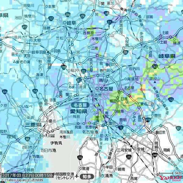 名古屋の天気(雨) 降水強度: 6.25(mm/h) 2017年03月27日 00時15分の雨雲 #雨雲bot #bot 名古屋の天気(雨) 降水強度: 6.25(mm/h) 2017年03月27日 00時15分の雨雲 #雨雲bot #bot