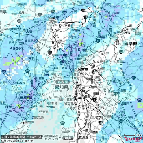 名古屋の天気(雨) 降水強度: 4.13(mm/h) 2017年04月06日 23時25分の雨雲 #雨雲bot #bot 名古屋の天気(雨) 降水強度: 4.13(mm/h) 2017年04月06日 23時25分の雨雲 #雨雲bot #bot