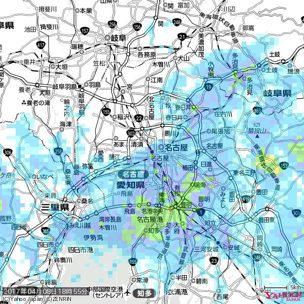 名古屋の天気(雨) 降水強度: 9.75(mm/h) 2017年04月08日 18時55分の雨雲 #雨雲bot #bot 名古屋の天気(雨) 降水強度: 9.75(mm/h) 2017年04月08日 18時55分の雨雲 #雨雲bot #bot