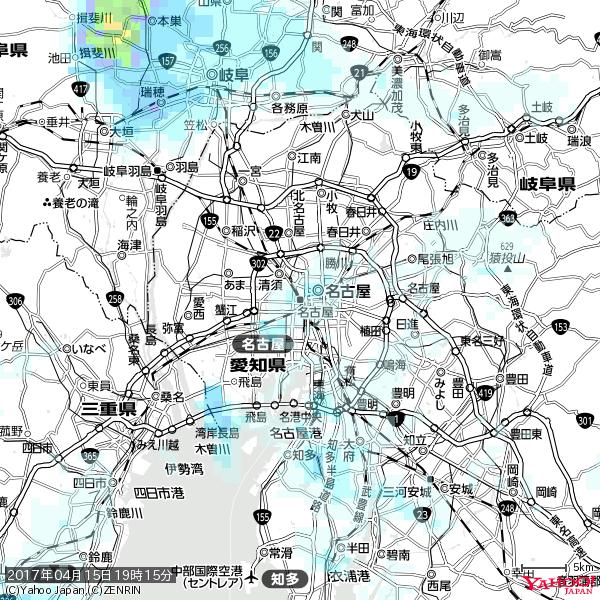 名古屋の天気(雨) 降水強度: 0.95(mm/h) 2017年04月15日 19時15分の雨雲 #雨雲bot #bot 名古屋の天気(雨) 降水強度: 0.95(mm/h) 2017年04月15日 19時15分の雨雲 #雨雲bot #bot