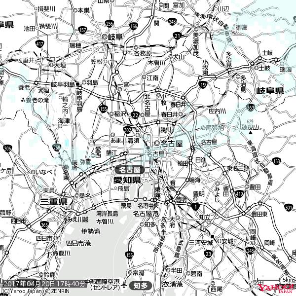 名古屋の天気(雨) 降水強度: 0.45(mm/h) 2017年04月20日 17時40分の雨雲 #雨雲bot #bot 名古屋の天気(雨) 降水強度: 0.45(mm/h) 2017年04月20日 17時40分の雨雲 #雨雲bot #bot