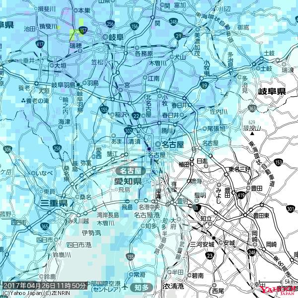 名古屋の天気(雨) 降水強度: 8.75(mm/h) 2017年04月26日 11時50分の雨雲 #雨雲bot #bot 名古屋の天気(雨) 降水強度: 8.75(mm/h) 2017年04月26日 11時50分の雨雲 #雨雲bot #bot