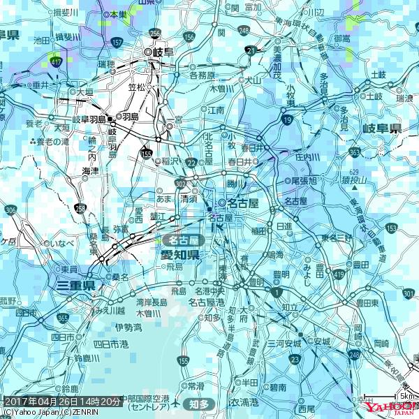 名古屋の天気(雨) 降水強度: 7.25(mm/h) 2017年04月26日 14時20分の雨雲 #雨雲bot #bot 名古屋の天気(雨) 降水強度: 7.25(mm/h) 2017年04月26日 14時20分の雨雲 #雨雲bot #bot