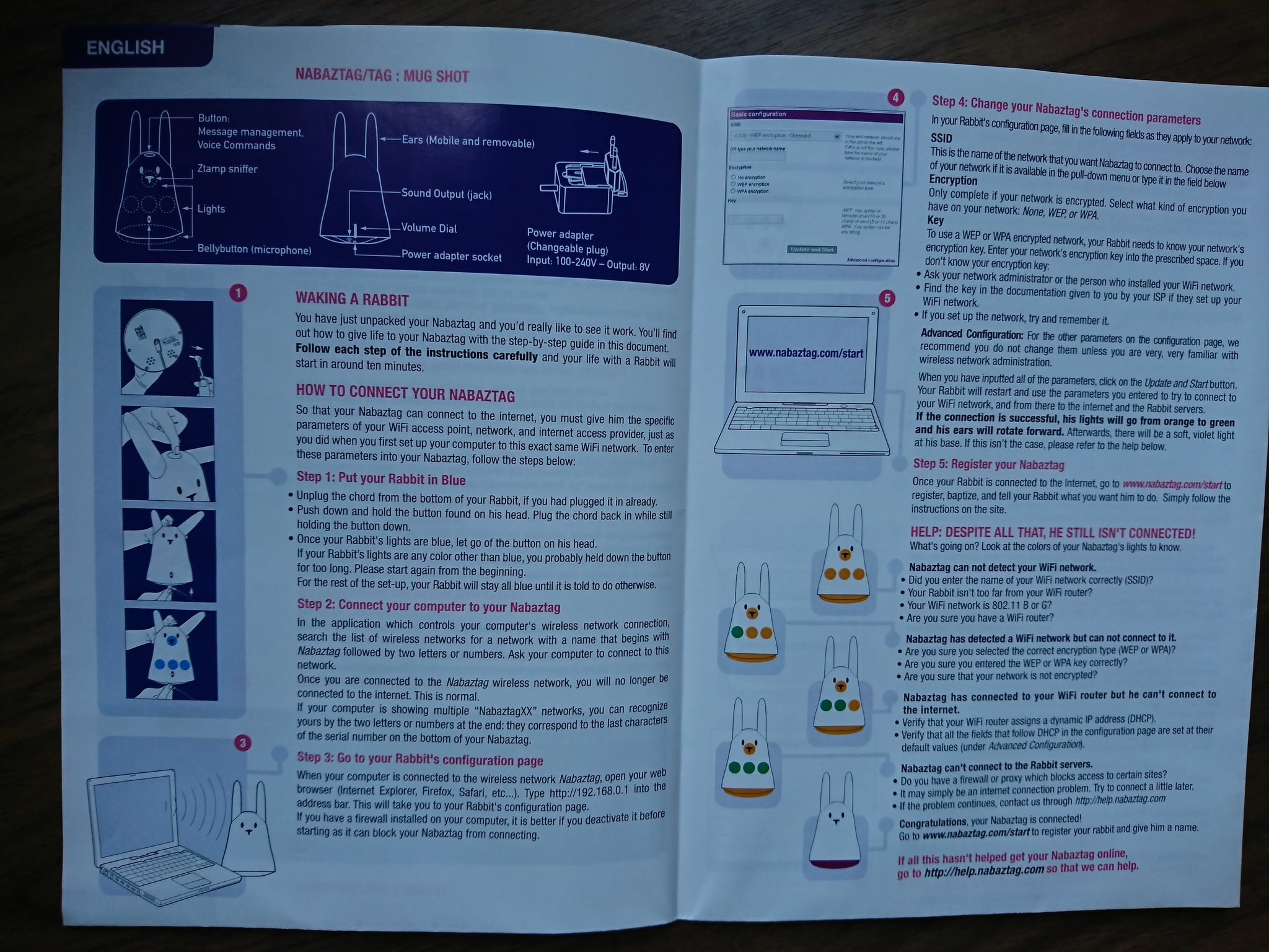 Nabaztag/tag Quick Start Guide Nabaztag/tag Quick Start Guide