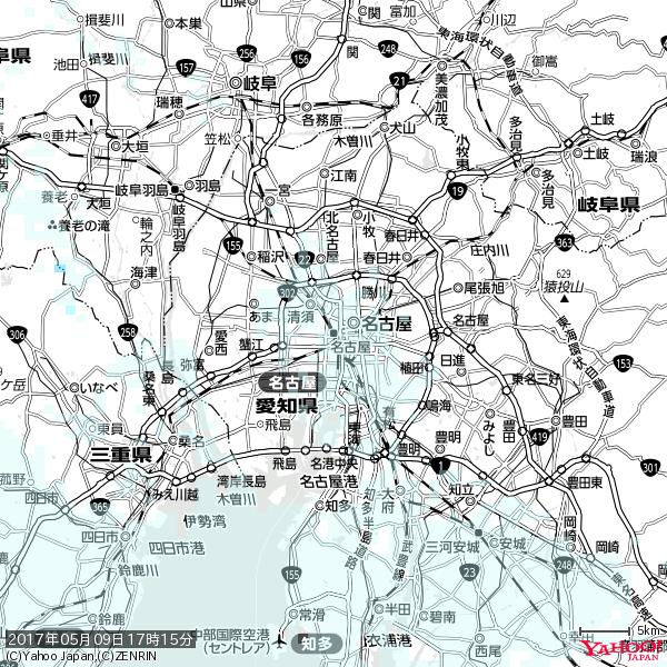 名古屋の天気(雨) 降水強度: 0.45(mm/h) 2017年05月09日 17時15分の雨雲 #雨雲bot #bot 名古屋の天気(雨) 降水強度: 0.45(mm/h) 2017年05月09日 17時15分の雨雲 #雨雲bot #bot