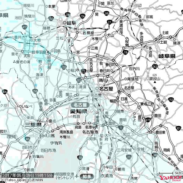 名古屋の天気(雨) 降水強度: 0.45(mm/h) 2017年05月09日 19時15分の雨雲 #雨雲bot #bot 名古屋の天気(雨) 降水強度: 0.45(mm/h) 2017年05月09日 19時15分の雨雲 #雨雲bot #bot