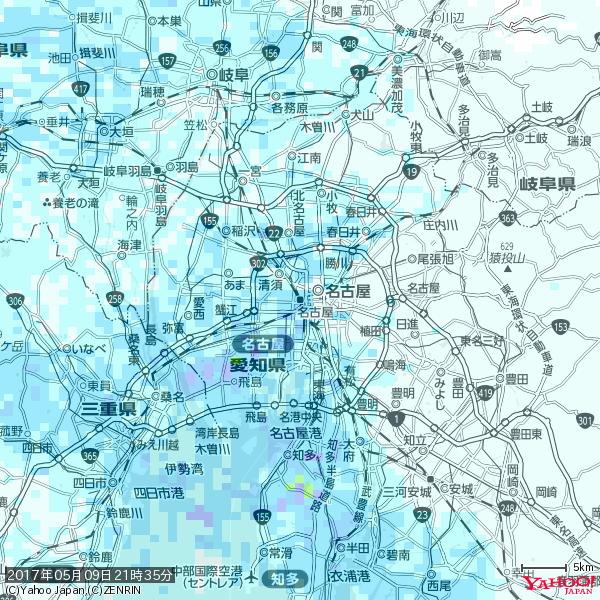 名古屋の天気(雨) 降水強度: 3.38(mm/h) 2017年05月09日 21時35分の雨雲 #雨雲bot #bot 名古屋の天気(雨) 降水強度: 3.38(mm/h) 2017年05月09日 21時35分の雨雲 #雨雲bot #bot