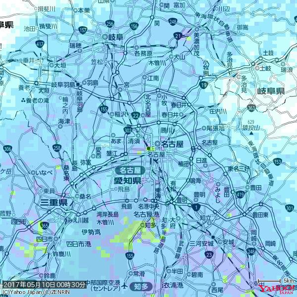 名古屋の天気(雨): やや強い雨 降水強度: 14.50(mm/h) 2017年05月10日 00時30分の雨雲 #雨雲bot #bot 名古屋の天気(雨): やや強い雨 降水強度: 14.50(mm/h) 2017年05月10日 00時30分の雨雲 #雨雲bot #bot