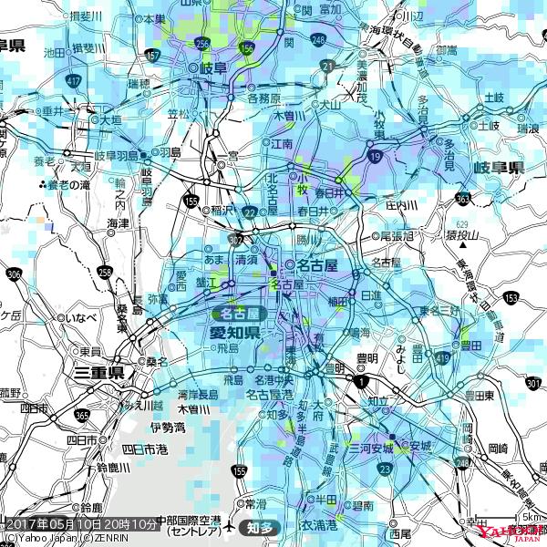 名古屋の天気(雨) 降水強度: 9.75(mm/h) 2017年05月10日 20時10分の雨雲 #雨雲bot #bot 名古屋の天気(雨) 降水強度: 9.75(mm/h) 2017年05月10日 20時10分の雨雲 #雨雲bot #bot