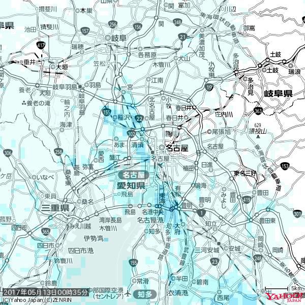 名古屋の天気(雨) 降水強度: 0.85(mm/h) 2017年05月13日 00時35分の雨雲 #雨雲bot #bot 名古屋の天気(雨) 降水強度: 0.85(mm/h) 2017年05月13日 00時35分の雨雲 #雨雲bot #bot