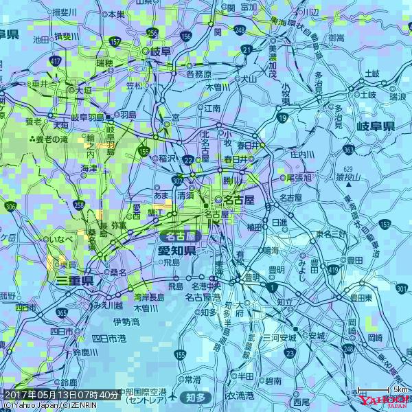 名古屋の天気(雨): やや強い雨 降水強度: 15.50(mm/h) 2017年05月13日 07時40分の雨雲 #雨雲bot #bot 名古屋の天気(雨): やや強い雨 降水強度: 15.50(mm/h) 2017年05月13日 07時40分の雨雲 #雨雲bot #bot