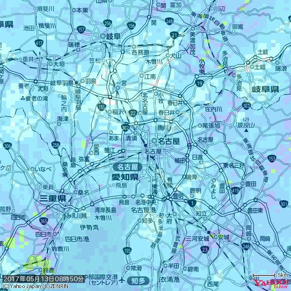 名古屋の天気(雨) 降水強度: 5.25(mm/h) 2017年05月13日 08時50分の雨雲 #雨雲bot #bot 名古屋の天気(雨) 降水強度: 5.25(mm/h) 2017年05月13日 08時50分の雨雲 #雨雲bot #bot