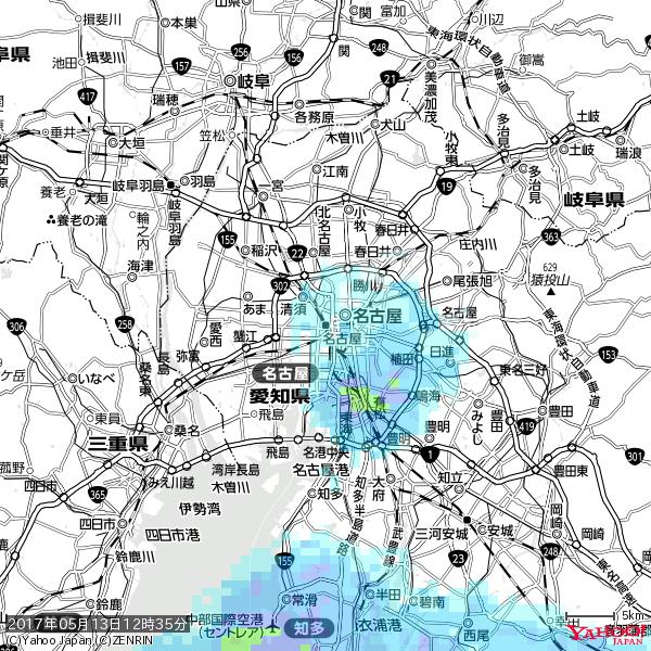 名古屋の天気(雨) 降水強度: 1.95(mm/h) 2017年05月13日 12時35分の雨雲 #雨雲bot #bot 名古屋の天気(雨) 降水強度: 1.95(mm/h) 2017年05月13日 12時35分の雨雲 #雨雲bot #bot
