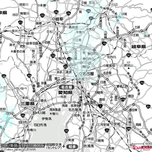 名古屋の天気(雨) 降水強度: 0.45(mm/h) 2017年05月17日 11時05分の雨雲 #雨雲bot #bot 名古屋の天気(雨) 降水強度: 0.45(mm/h) 2017年05月17日 11時05分の雨雲 #雨雲bot #bot