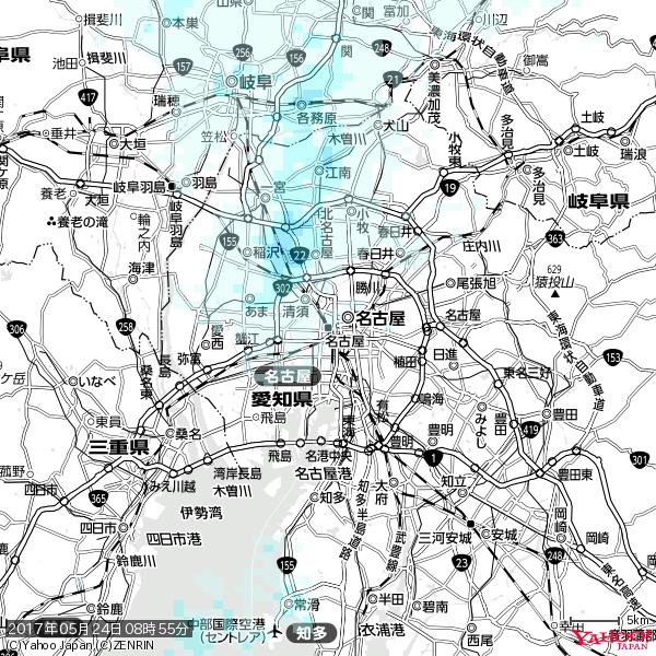 名古屋の天気(雨)
降水強度: 0.45(mm/h) 
2017年05月24日 08時55分の雨雲 https://t.co/cYrRU9sV0H #雨雲bot #bot https://t.co/XrUBPfV3Gt