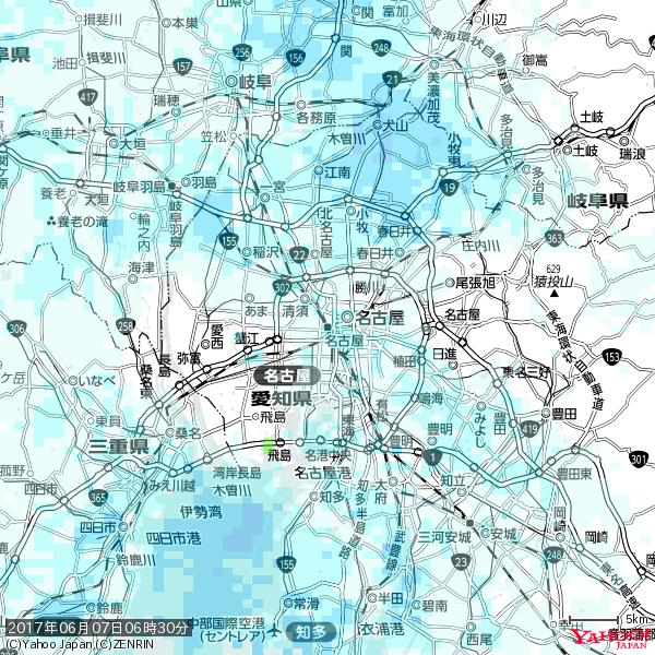 名古屋の天気(雨) 降水強度: 1.05(mm/h) 2017年06月07日 06時30分の雨雲 #雨雲bot #bot 名古屋の天気(雨) 降水強度: 1.05(mm/h) 2017年06月07日 06時30分の雨雲 #雨雲bot #bot