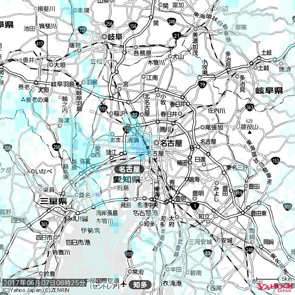 名古屋の天気(雨) 降水強度: 2.38(mm/h) 2017年06月07日 08時25分の雨雲 #雨雲bot #bot 名古屋の天気(雨) 降水強度: 2.38(mm/h) 2017年06月07日 08時25分の雨雲 #雨雲bot #bot