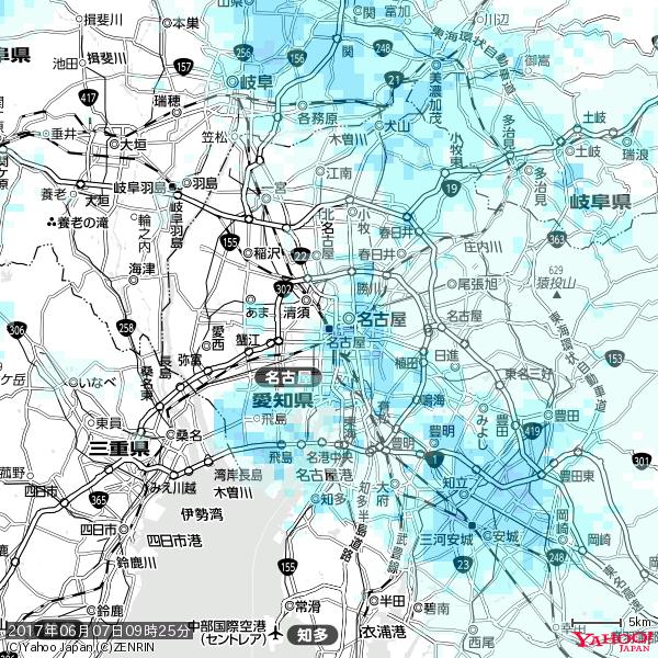 名古屋の天気(雨) 降水強度: 4.63(mm/h) 2017年06月07日 09時25分の雨雲 #雨雲bot #bot 名古屋の天気(雨) 降水強度: 4.63(mm/h) 2017年06月07日 09時25分の雨雲 #雨雲bot #bot