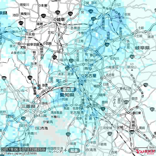 名古屋の天気(雨) 降水強度: 2.38(mm/h) 2017年06月07日 12時25分の雨雲 #雨雲bot #bot 名古屋の天気(雨) 降水強度: 2.38(mm/h) 2017年06月07日 12時25分の雨雲 #雨雲bot #bot