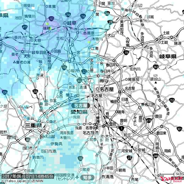 名古屋の天気(雨) 降水強度: 0.75(mm/h) 2017年06月07日 14時45分の雨雲 #雨雲bot #bot 名古屋の天気(雨) 降水強度: 0.75(mm/h) 2017年06月07日 14時45分の雨雲 #雨雲bot #bot