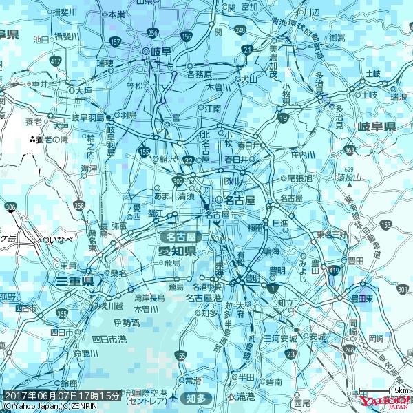 名古屋の天気(雨) 降水強度: 4.88(mm/h) 2017年06月07日 17時15分の雨雲 #雨雲bot #bot 名古屋の天気(雨) 降水強度: 4.88(mm/h) 2017年06月07日 17時15分の雨雲 #雨雲bot #bot