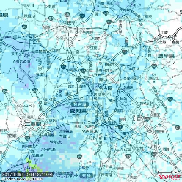 名古屋の天気(雨) 降水強度: 2.88(mm/h) 2017年06月07日 18時10分の雨雲 #雨雲bot #bot 名古屋の天気(雨) 降水強度: 2.88(mm/h) 2017年06月07日 18時10分の雨雲 #雨雲bot #bot