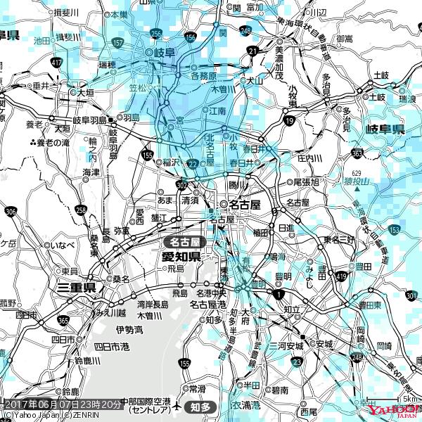 名古屋の天気(雨) 降水強度: 1.55(mm/h) 2017年06月07日 23時20分の雨雲 #雨雲bot #bot 名古屋の天気(雨) 降水強度: 1.55(mm/h) 2017年06月07日 23時20分の雨雲 #雨雲bot #bot