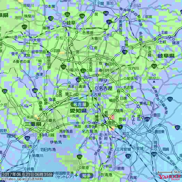 名古屋の天気(雨): 強い雨 降水強度: 20.50(mm/h) 2017年06月21日 06時35分の雨雲 #豪雨bot #雨雲bot #bot 名古屋の天気(雨): 強い雨 降水強度: 20.50(mm/h) 2017年06月21日 06時35分の雨雲 #豪雨bot #雨雲bot #bot