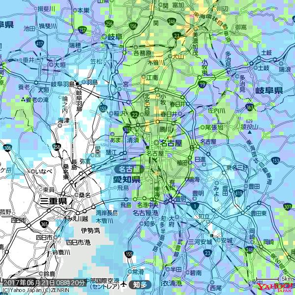 名古屋の天気(雨): やや強い雨 降水強度: 17.50(mm/h) 2017年06月21日 08時20分の雨雲 #雨雲bot #bot 名古屋の天気(雨): やや強い雨 降水強度: 17.50(mm/h) 2017年06月21日 08時20分の雨雲 #雨雲bot #bot