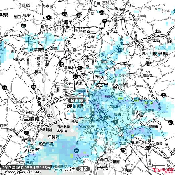 名古屋の天気(雨) 降水強度: 1.65(mm/h) 2017年06月25日 15時55分の雨雲 #雨雲bot #bot 名古屋の天気(雨) 降水強度: 1.65(mm/h) 2017年06月25日 15時55分の雨雲 #雨雲bot #bot