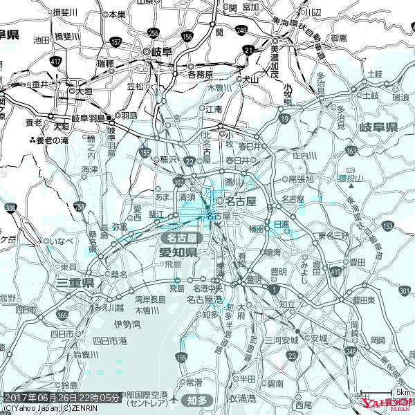 名古屋の天気(雨) 降水強度: 1.75(mm/h) 2017年06月26日 22時05分の雨雲 #雨雲bot #bot 名古屋の天気(雨) 降水強度: 1.75(mm/h) 2017年06月26日 22時05分の雨雲 #雨雲bot #bot