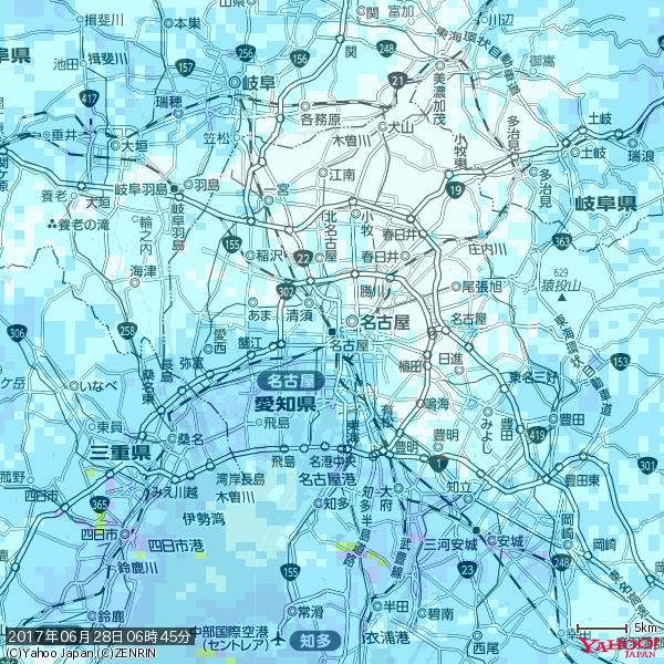 名古屋の天気(雨) 降水強度: 2.63(mm/h) 2017年06月28日 06時45分の雨雲 #雨雲bot #bot 名古屋の天気(雨) 降水強度: 2.63(mm/h) 2017年06月28日 06時45分の雨雲 #雨雲bot #bot