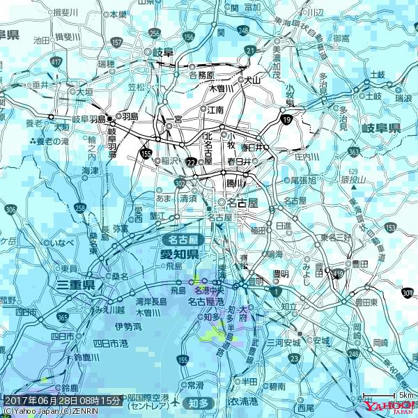 名古屋の天気(雨) 降水強度: 1.75(mm/h) 2017年06月28日 08時15分の雨雲 #雨雲bot #bot 名古屋の天気(雨) 降水強度: 1.75(mm/h) 2017年06月28日 08時15分の雨雲 #雨雲bot #bot