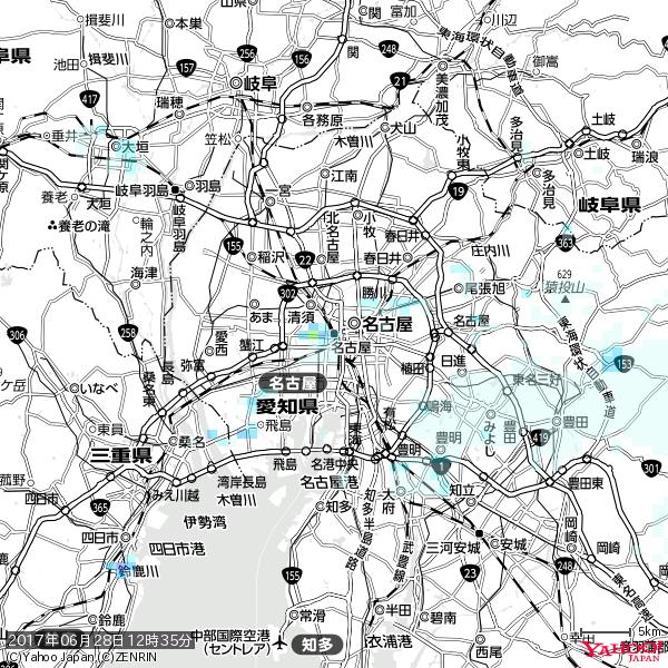 名古屋の天気(雨) 降水強度: 1.85(mm/h) 2017年06月28日 12時35分の雨雲 #雨雲bot #bot 名古屋の天気(雨) 降水強度: 1.85(mm/h) 2017年06月28日 12時35分の雨雲 #雨雲bot #bot