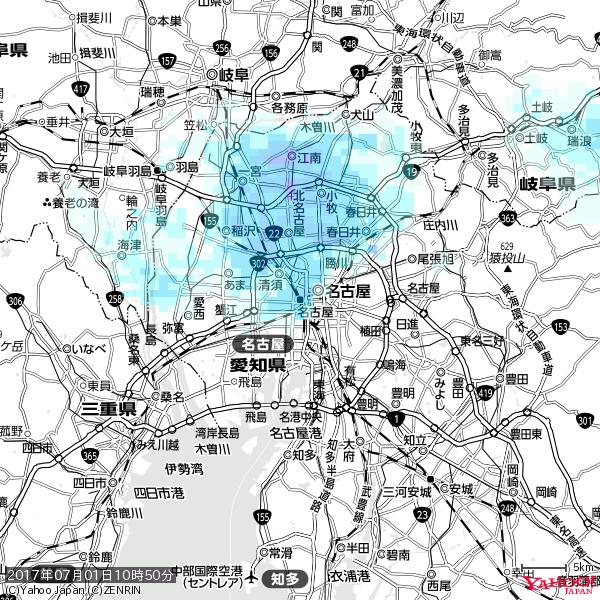 名古屋の天気(雨) 降水強度: 3.88(mm/h) 2017年07月01日 10時50分の雨雲 #雨雲bot #bot 名古屋の天気(雨) 降水強度: 3.88(mm/h) 2017年07月01日 10時50分の雨雲 #雨雲bot #bot