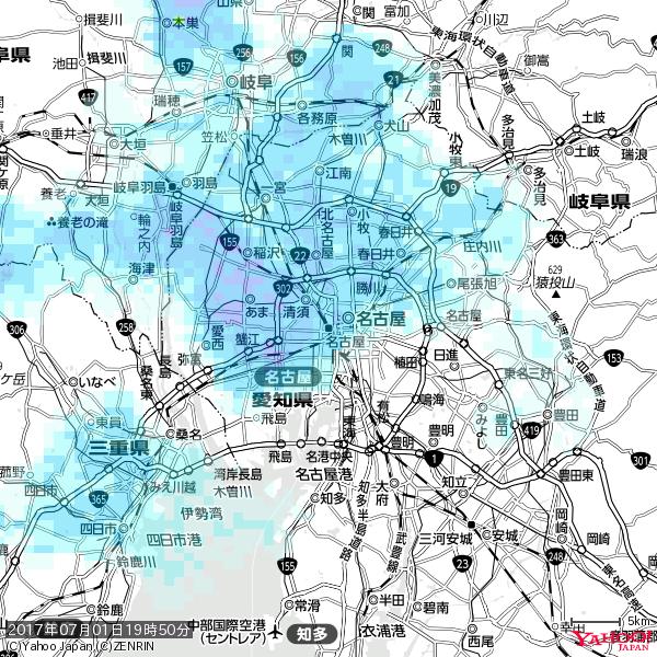 名古屋の天気(雨) 降水強度: 3.63(mm/h) 2017年07月01日 19時50分の雨雲 #雨雲bot #bot 名古屋の天気(雨) 降水強度: 3.63(mm/h) 2017年07月01日 19時50分の雨雲 #雨雲bot #bot
