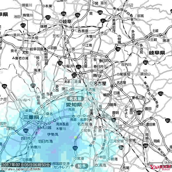 名古屋の天気(雨) 降水強度: 0.85(mm/h) 2017年07月05日 06時50分の雨雲 #雨雲bot #bot 名古屋の天気(雨) 降水強度: 0.85(mm/h) 2017年07月05日 06時50分の雨雲 #雨雲bot #bot